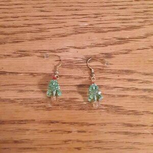 Hand made Christmas tree earrings